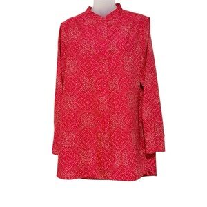Lauren Ralph Lauren Red Long Sleeve Boxy Tunic